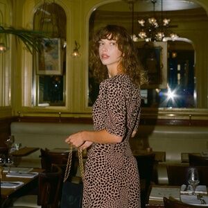 Rouje Paris Leopard/Cheetah Print Dress XS